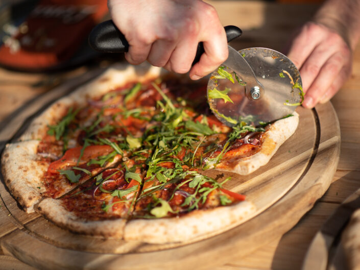 pizza aansnijden fotograaf