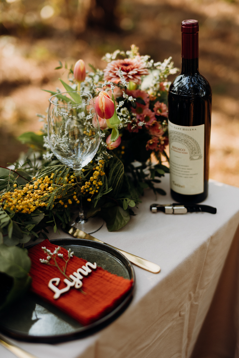 trouwfotograaf elopement intiem huwelijk ceremonie natuur etentje